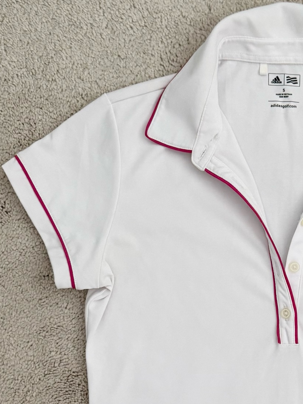 Adidas White Golf Shirt Size Small - Picture 7 of 14